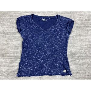 Lei Shirt Womens‎ Juniors Large Blue V-neck 100% Cotton Casual
